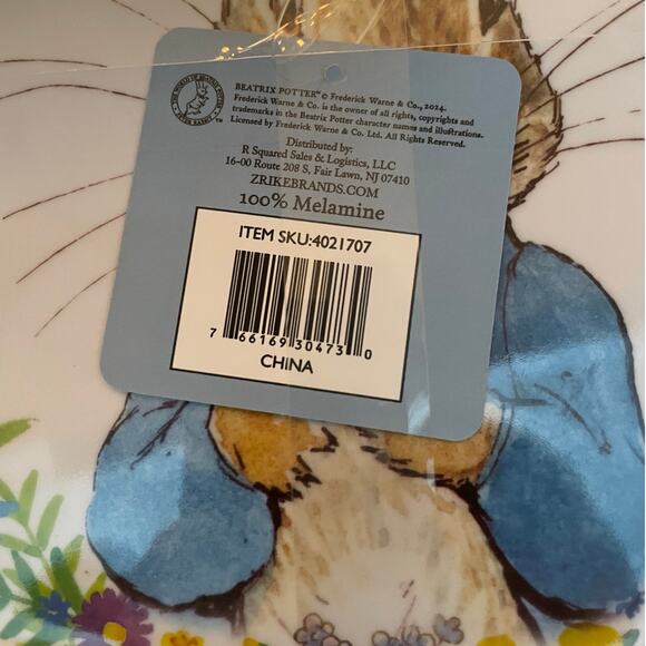 NEW Beatrix Potter Peter Rabbit Melamine Easter Dinner Plates 10" Set of 4 - Picture 4 of 8